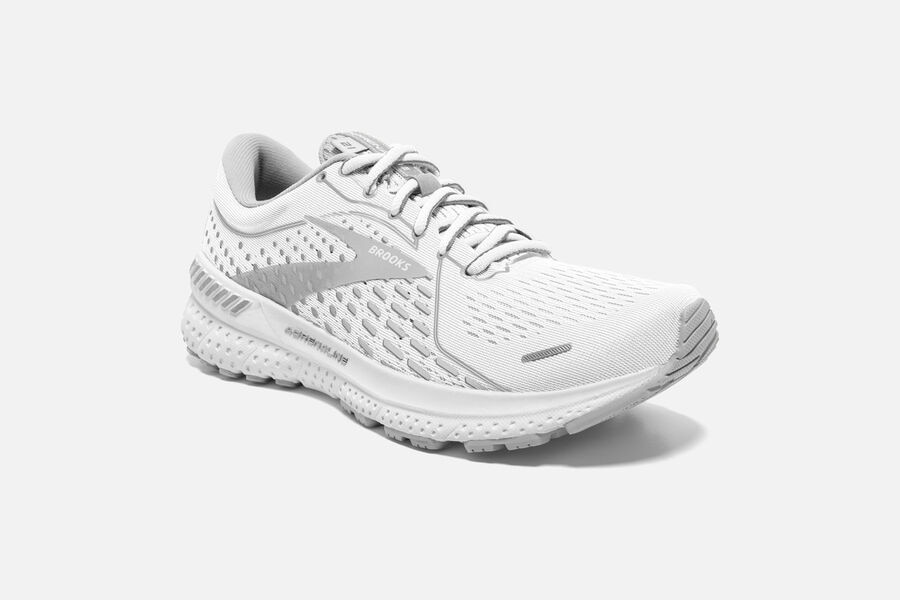 Brooks Adrenaline GTS 21 Road Running Shoes Womens - White/Grey - SZLYE-1976